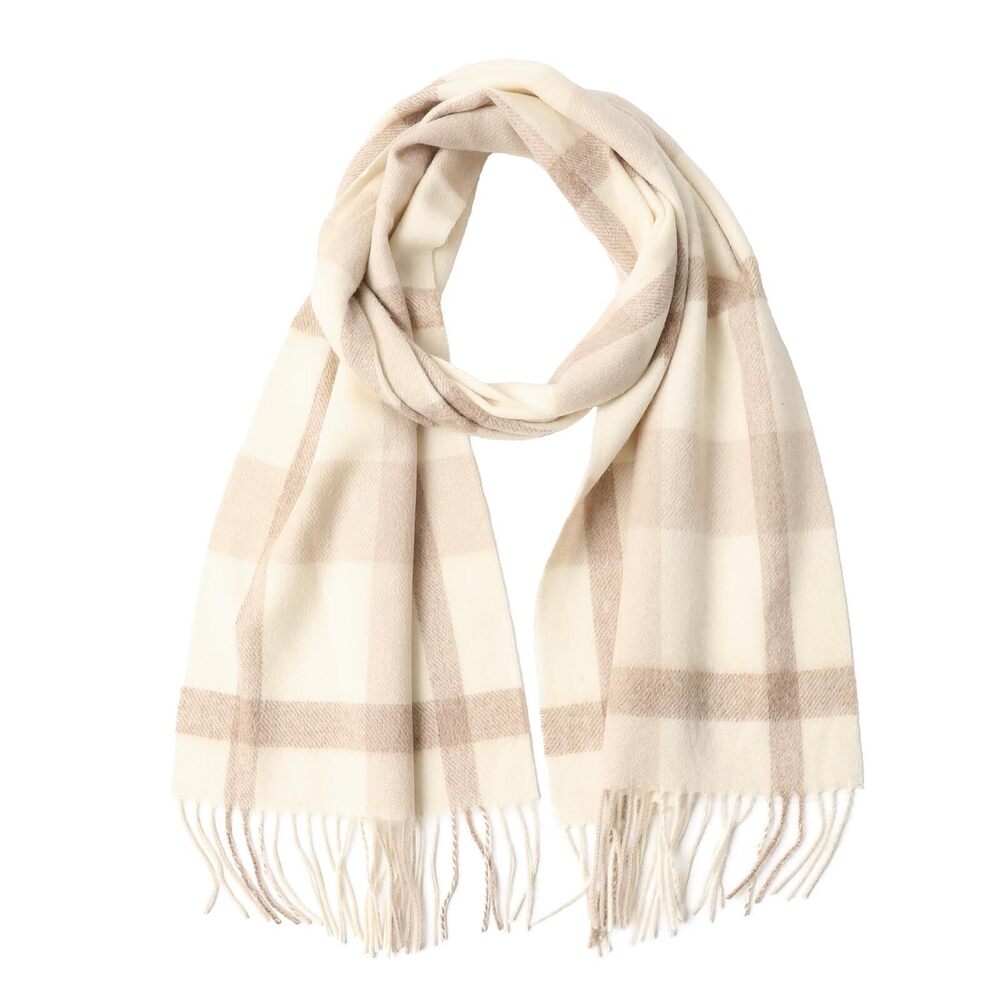 7257 100% Merino Wool Plaid Tassel Scarf and Winter Warm Long Scarves